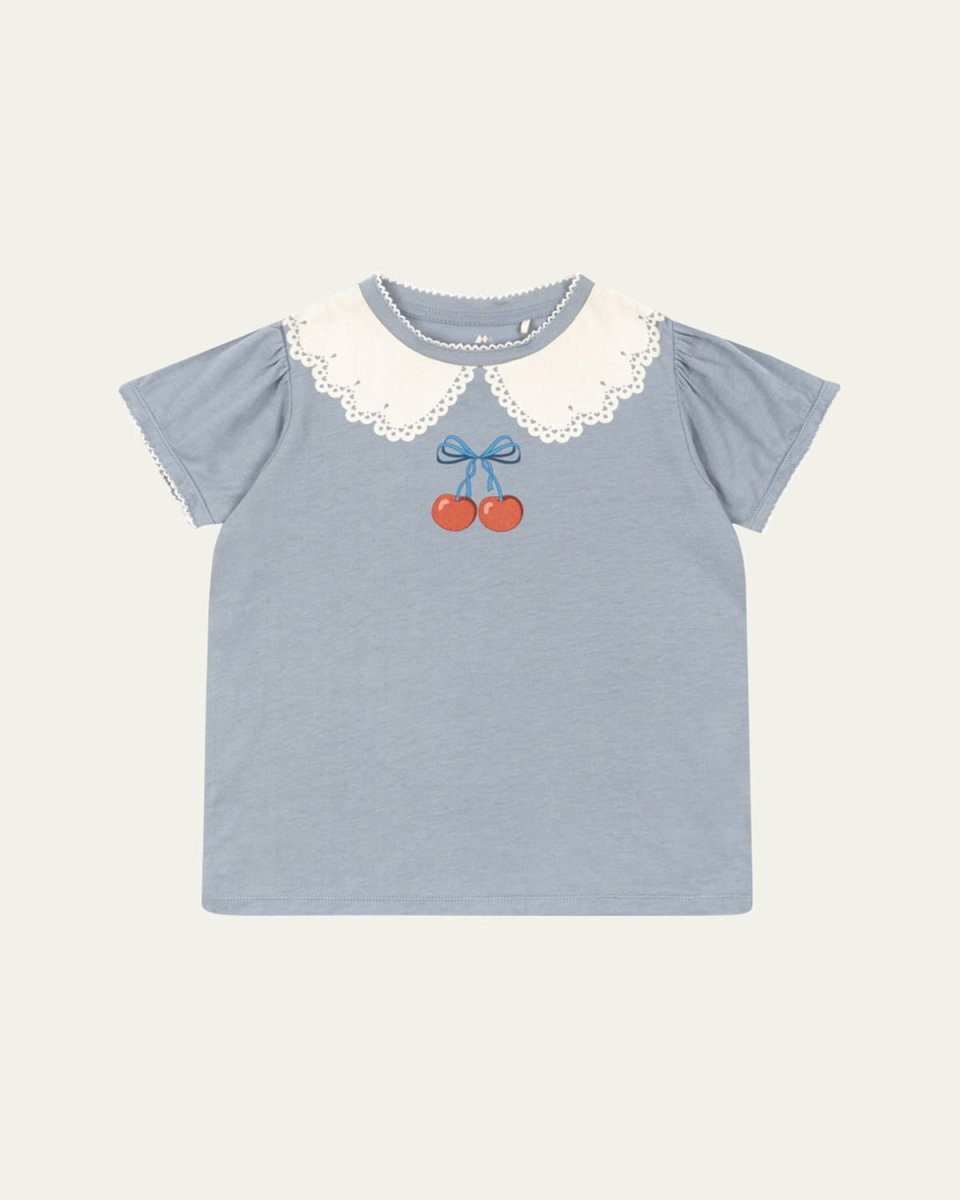 Girl's Famo Cherry-Print T-Shirt, Size 9M-10